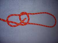 Stage 3 of tying a Bowline.