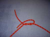 Reef knot half tied.