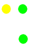 Green above white above green with a yellow light.