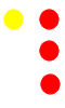 3 red and 1 yellow light.